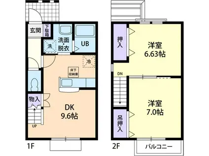 FAMILLE(2DK/1階)の間取り写真