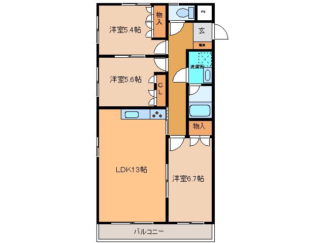 サルイオビヒロ(3LDK/8階)の間取り写真
