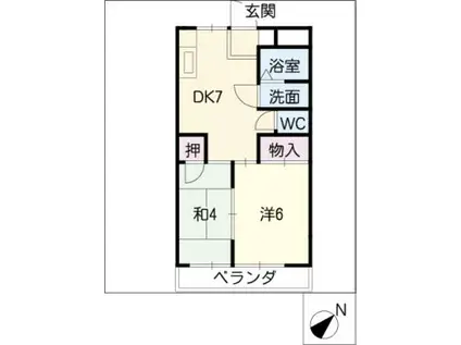 矢田ビル(2DK/4階)の間取り写真