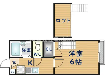 フルール五百石(1K/1階)の間取り写真