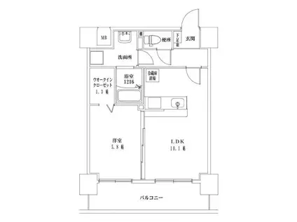 F・STAGE江平 イースト(1LDK/4階)の間取り写真