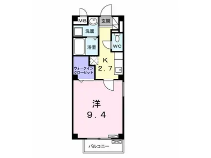 グランツ(1K/1階)の間取り写真