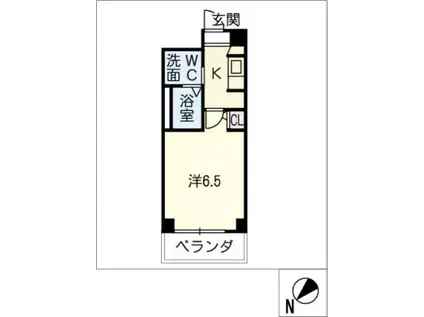 八事ガーデンヒルズ(1K/1階)の間取り写真