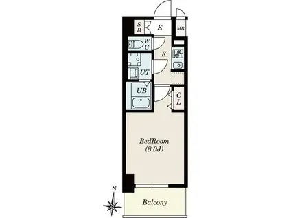 S-RESIDENCE堀田ノース II(1K/2階)の間取り写真
