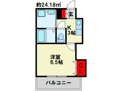 協和大手町.BLD(1K/9階)の間取り写真