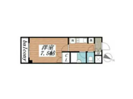 リリーパレスナルシマIII(1K/3階)の間取り写真