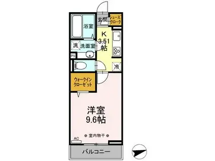 アーバンブリッジ(1K/2階)の間取り写真