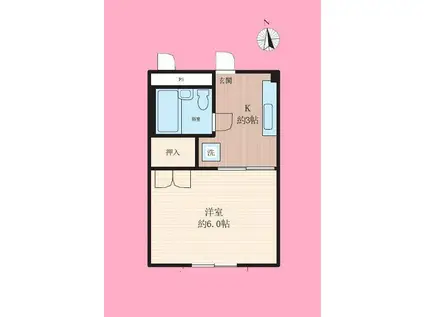 サンハイム竹間(2K/2階)の間取り写真