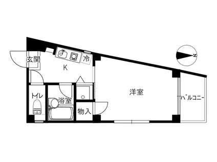 アーバン天神(1K/3階)の間取り写真