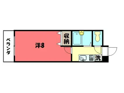 グレースヴィラ下鴨(1K/4階)の間取り写真