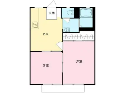 サンライフシバサキ(2K/2階)の間取り写真