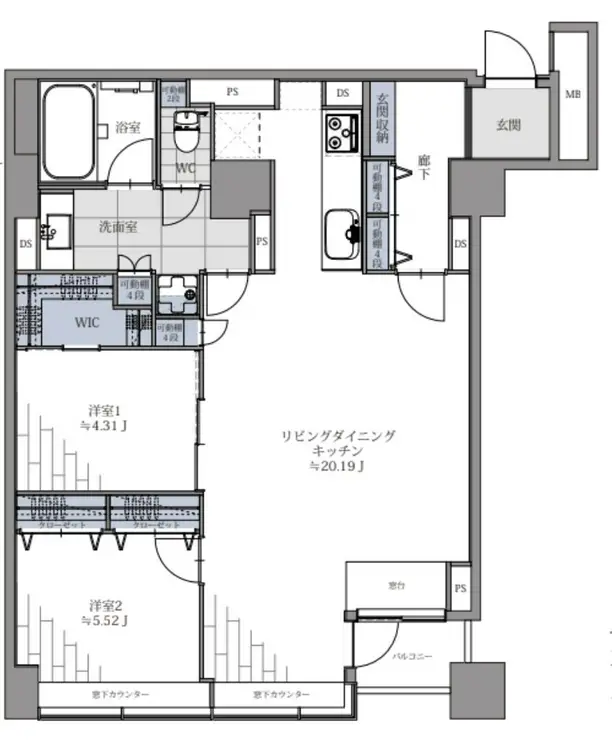 シーフォートタワー 8階階 間取り