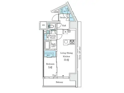 プライマル御茶ノ水(1LDK/7階)の間取り写真