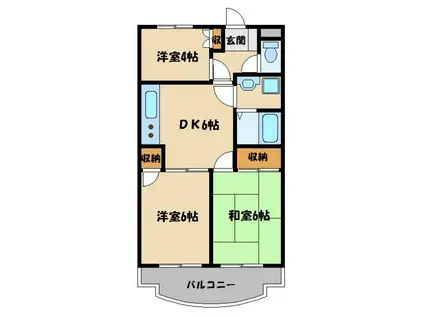 サンロイヤル18(3DK/2階)の間取り写真