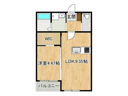 BRAVE BASE 本庄(1LDK/2階)の間取り写真