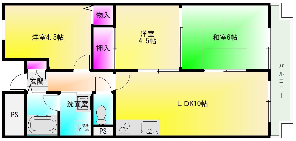 ハイグレード志紀(2SLDK/6階)の間取り写真