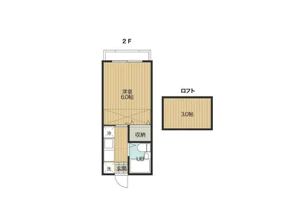 PREMIER(1K/2階)の間取り写真