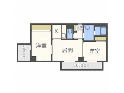 ナンディーヌトレーズ(2LDK/8階)の間取り写真