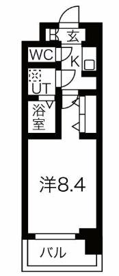 サムティ福島ノース(1K/8階)の間取り写真