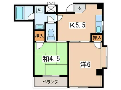 レーベン見附町(2K/2階)の間取り写真