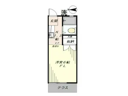 ハイツ恵(1K/1階)の間取り写真