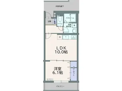 フィールドコート フォリア(1LDK/2階)の間取り写真