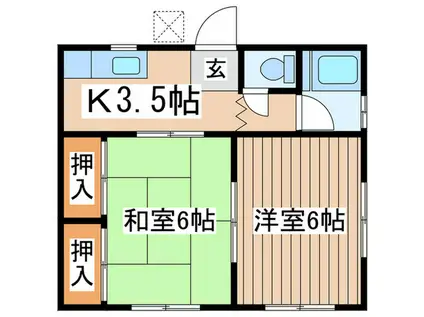 ガーデンアイリス2(2K/1階)の間取り写真