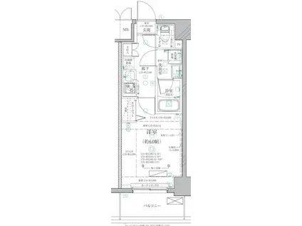 ディアレイシャス泉(1K/5階)の間取り写真