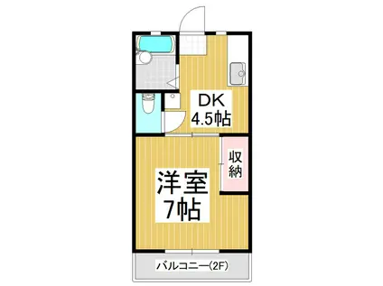 パルコート広丘(1DK/1階)の間取り写真