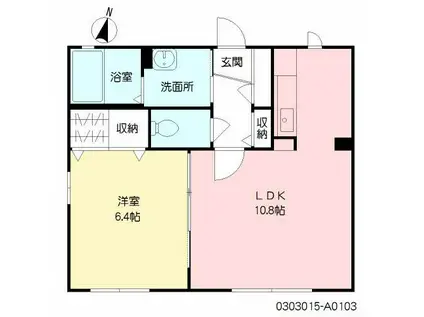 サンパティック亀野(1LDK/1階)の間取り写真