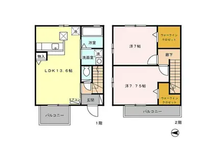 ブエナスエルテI(2LDK/1階)の間取り写真