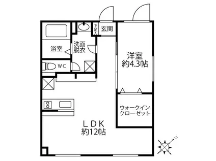 クリオラモード学芸大学I(1LDK/2階)の間取り写真