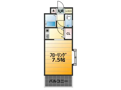 ハーバード・アイビー・スクエア(ワンルーム/4階)の間取り写真