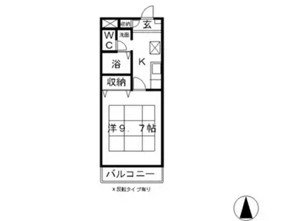 フォルテッシモ二子(1K/2階)の間取り写真