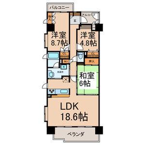 ロータリー春岡601(3LDK/6階)の間取り写真