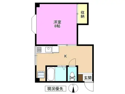 新諏訪ハイツ(1K/1階)の間取り写真