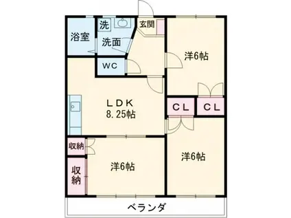 ロイヤルマンションI(3LDK/1階)の間取り写真