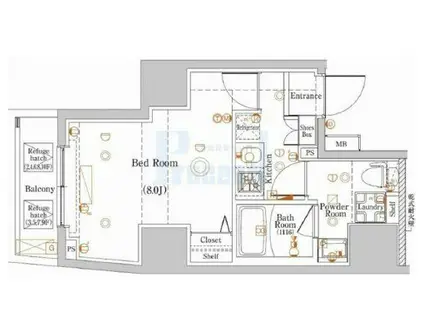 ラフィスタ板橋区役所前(1K/5階)の間取り写真