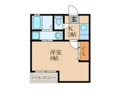 リブレア中央公園通 B棟(1K/2階)の間取り写真