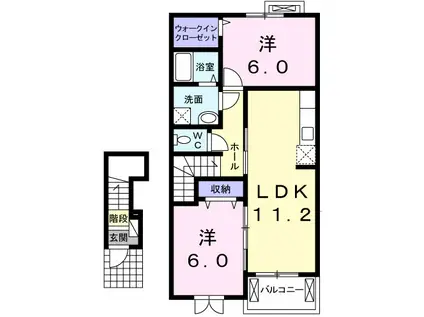 プリムラ(2LDK/2階)の間取り写真