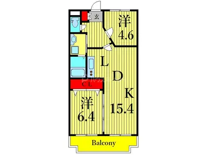 エトワール船堀(2LDK/2階)の間取り写真