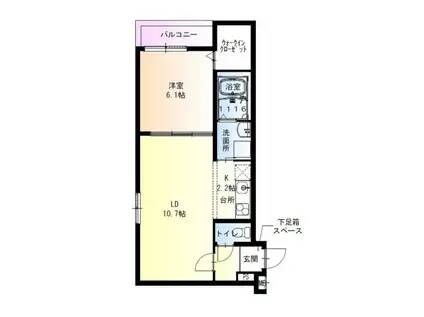 フジパレス市駅東イースト(1LDK/1階)の間取り写真