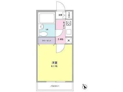 プラザ旗の台(1K/3階)の間取り写真