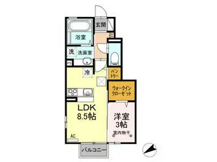 グロワール(1LDK/1階)の間取り写真