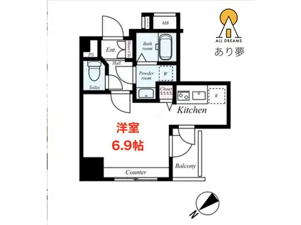 アヴァンツァーレ元町(ワンルーム/5階)の間取り写真