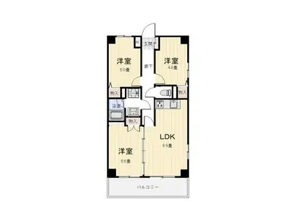 リヴィエール久里浜(3LDK/8階)の間取り写真