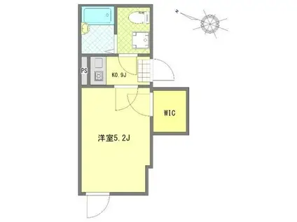 WELLBEING青砥I(1K/2階)の間取り写真