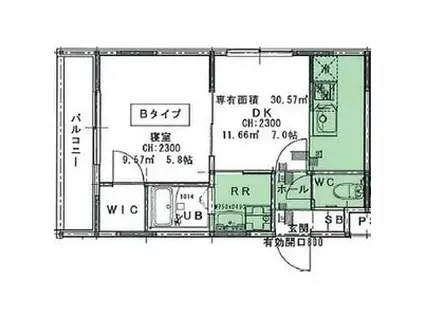 GARNET RESIDENCE 聖護院ONE(1DK/1階)の間取り写真