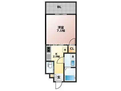 SGB浜町(1K/10階)の間取り写真