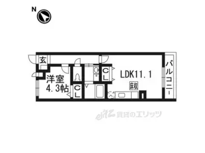 グラン シエル(1LDK/3階)の間取り写真